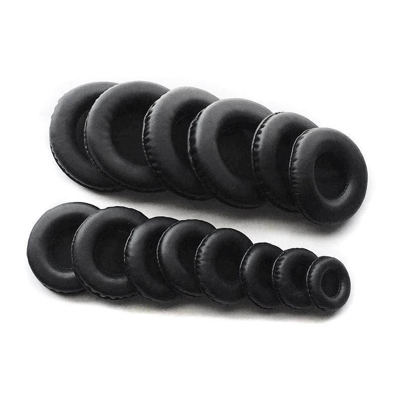 Coussinets d'oreille en mousse de cuir éponge pour casque, housses de coussin, 40mm, 50mm, 55mm, 60m