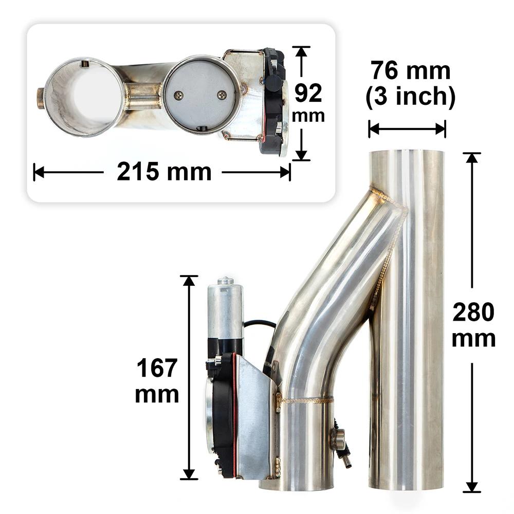 2 2.25 2.5 2.75 3 pouces SS304 Heade Y tuyau découpe échappement électrique découpe Catback tuyau de