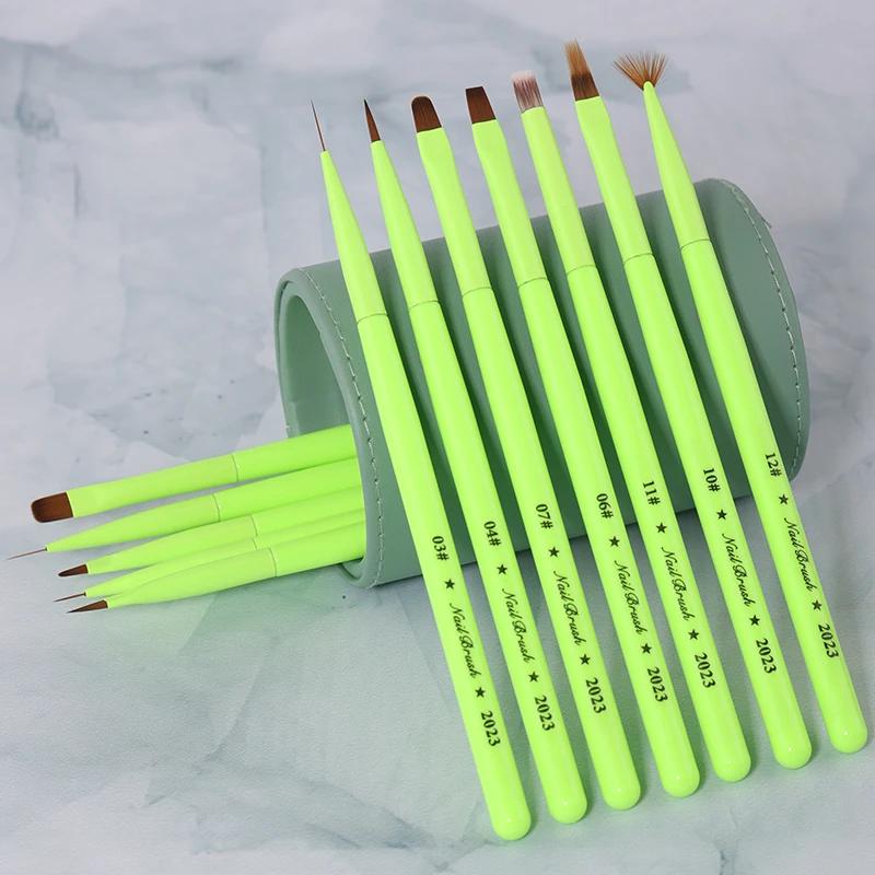 Sweet-Z vert brosse à ongles Gel brosse pour manucure acrylique UV Gel Extension stylo vernis à ongl