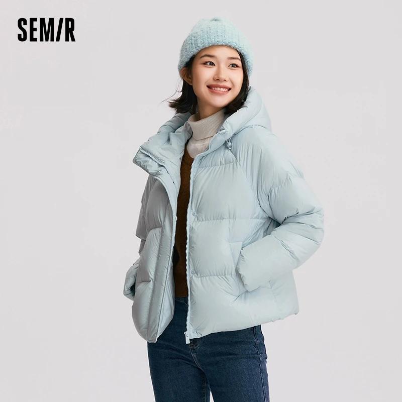 Semir doudoune femmes couleur unie ample polyvalent 2025 hiver nouveau imperméable à l'huile anti-ta