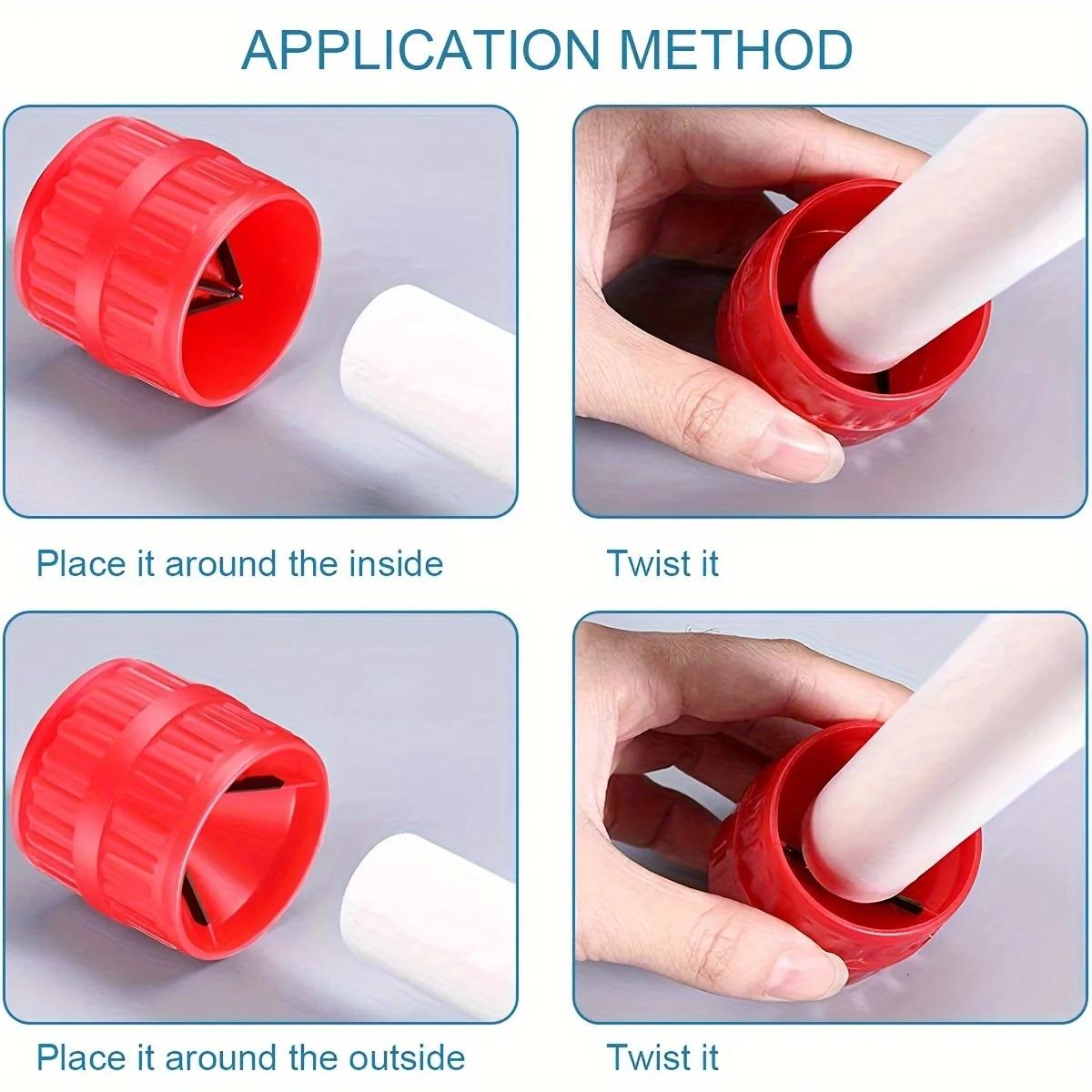 Tube externe interne rouge, tuyaux métalliques, outil d'ébavurage robuste, outil de chanfrein pour T