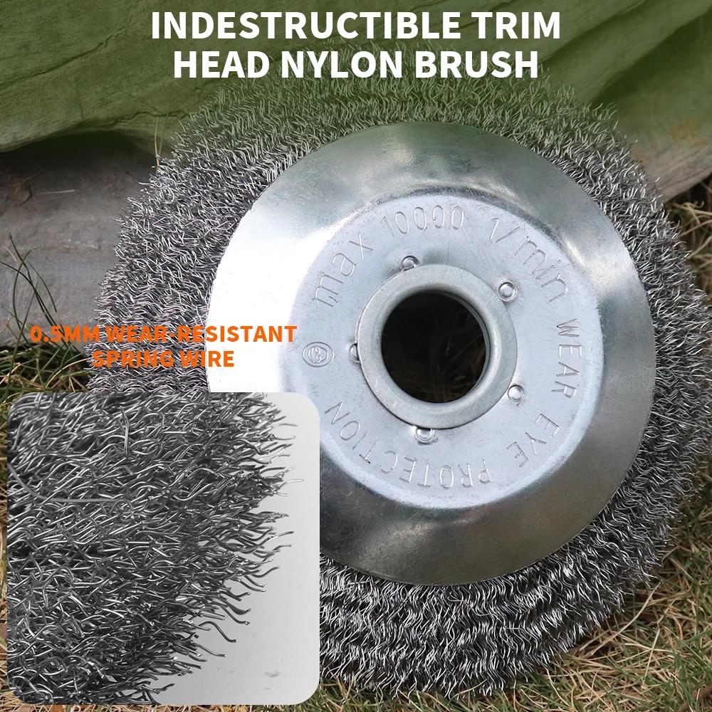 Machine de désherbage pour aménagement paysager, 6/8 pouces, brosse rotative pour mauvaises herbes,