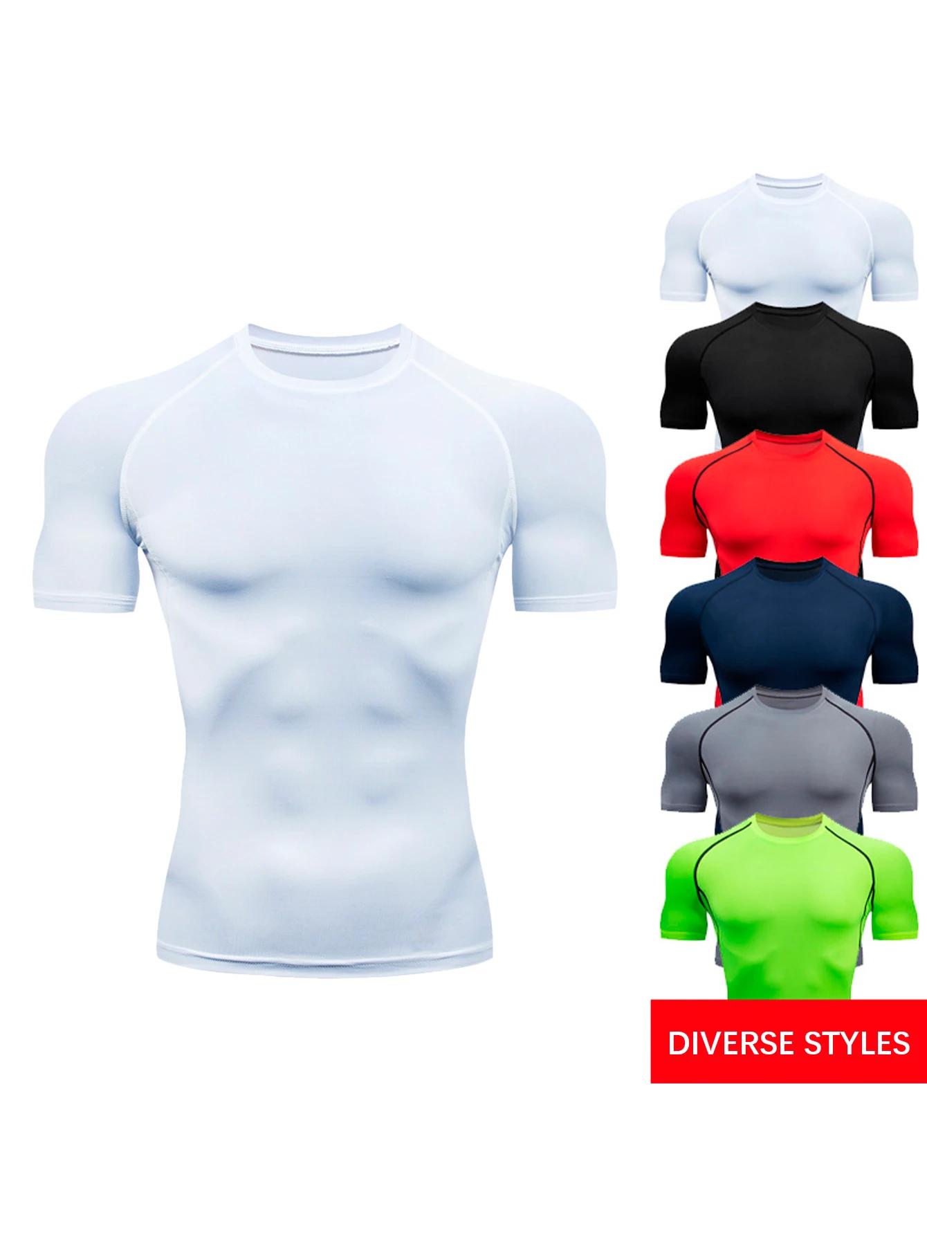 T-shirt d'entraînement de gymnastique pour hommes, plein air, Jogging, vêtements de sport de course,
