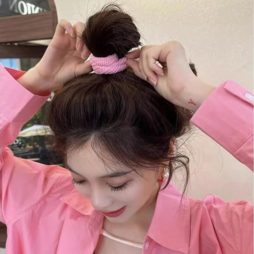 Chouchous pour cheveux épais, couleurs mélangées, doux, sans couture, pour femmes et filles, élastiq