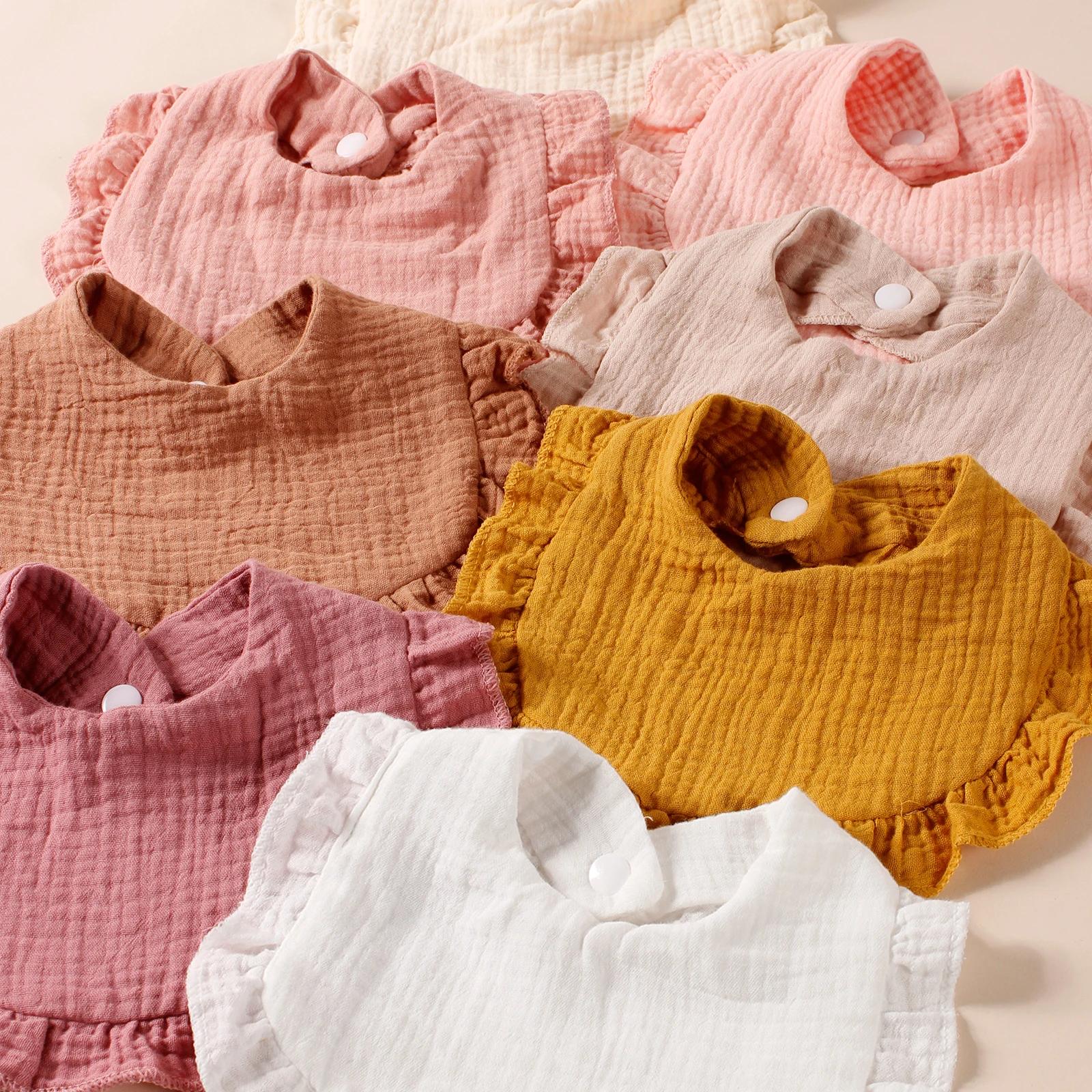 Bavoirs à volants en coton pour nouveau-né, 8 pièces, bavoirs pour enfants, serviette de salive mign