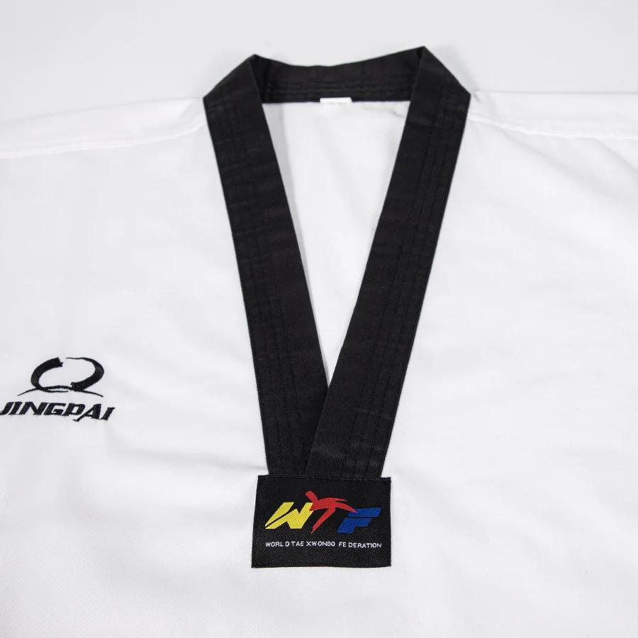 Costume taekwondo TKD blanc unisexe enfants adultes - Uniforme karaté WTF, dobok, manches longues