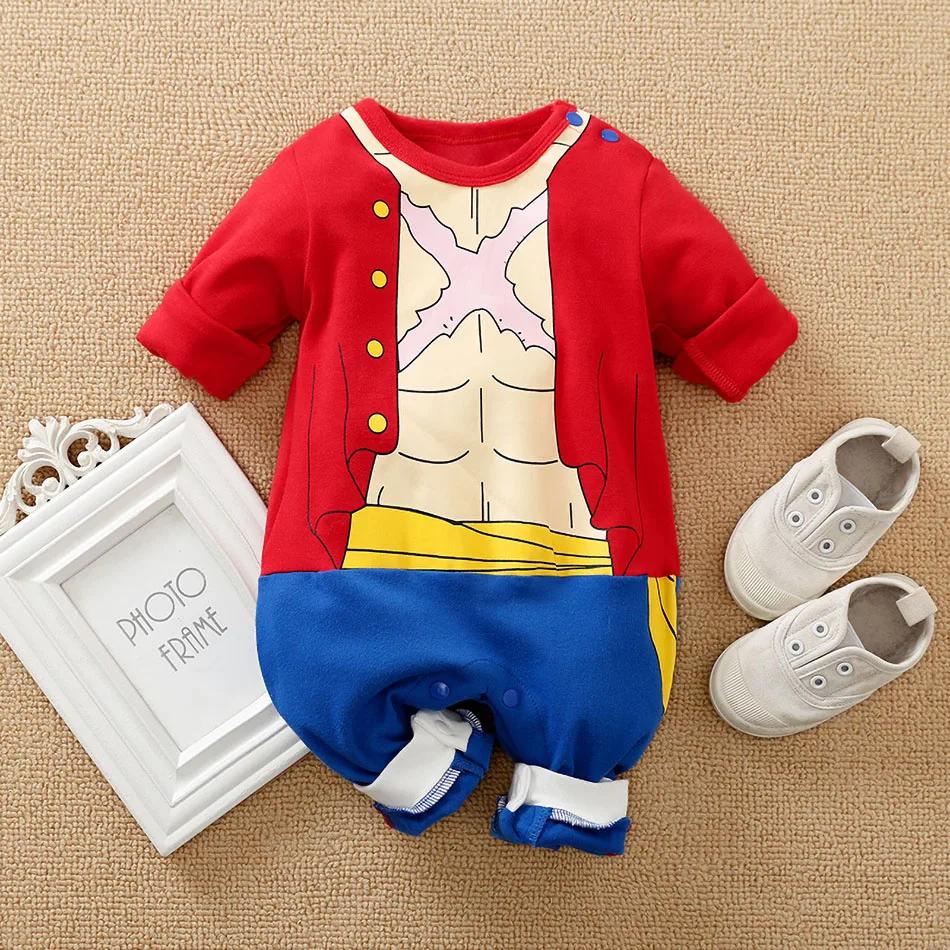 Costume pour bébé fille et garçon, vêtements Anime, barboteuse pour nouveau-né, Luffy Akatsuki végét