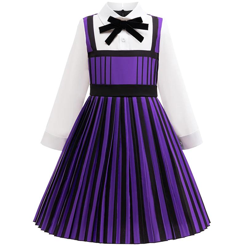 Vêtements pour enfants filles, 2 pièces, Costume d'halloween Cosplay du mercredi Enid, robes de fête