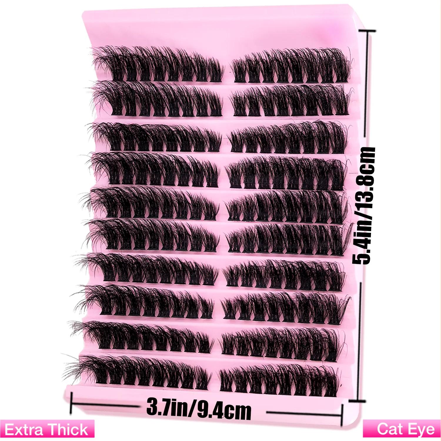Cils individuels 8-16mm 160 pièces cils en grappe aspect naturel plateau mixte bricolage Extension d