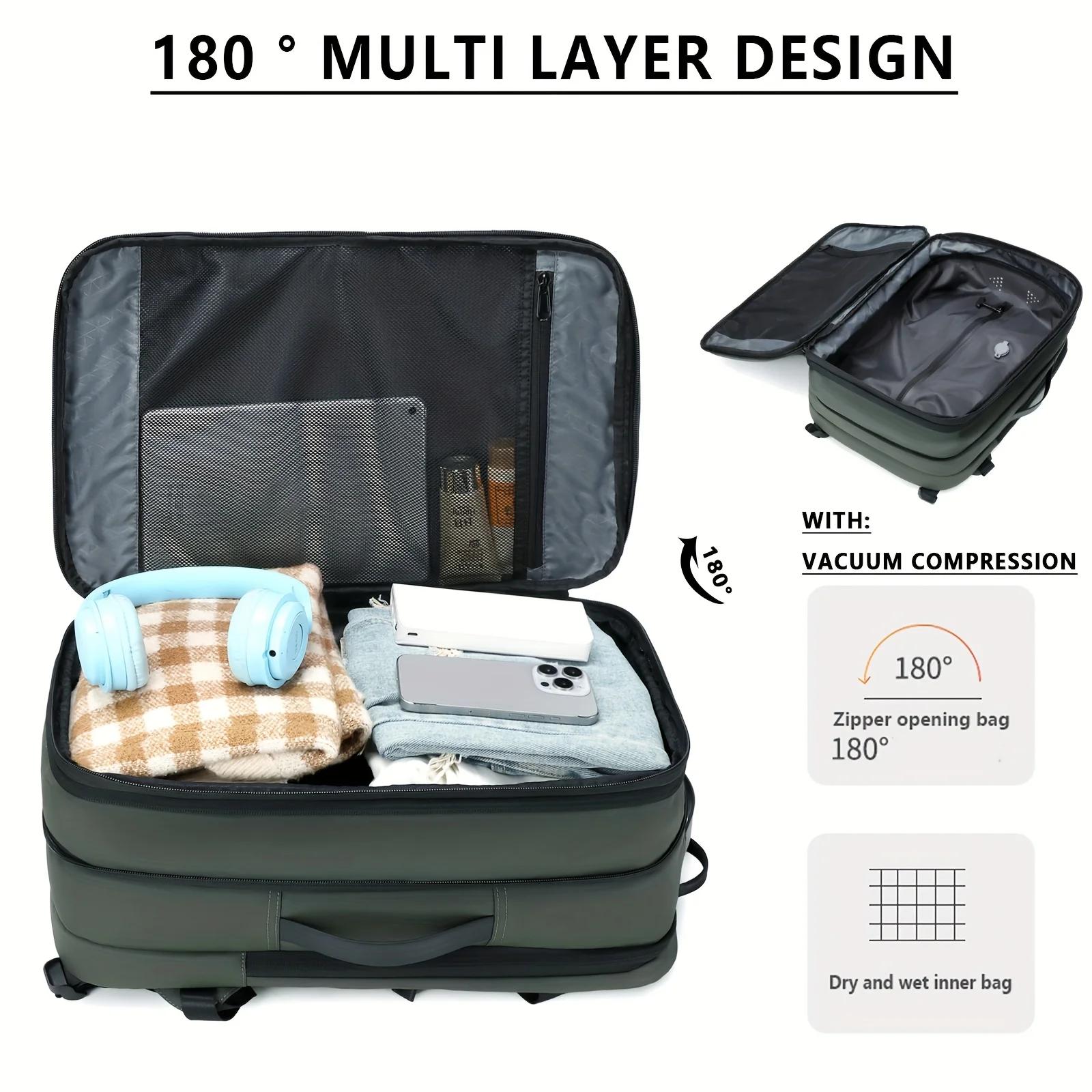 Nouveau sac à dos d'expansion de grande capacité à compression sous vide, sac à dos de voyage, sac d