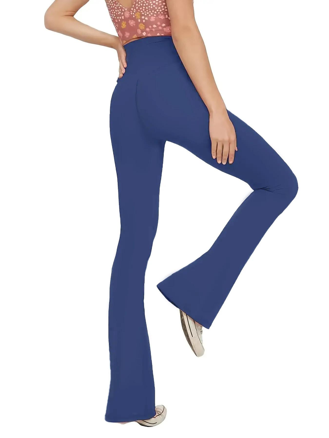 Leggings évasés croisés pour femmes, pantalons de Yoga, contrôle du ventre, taille haute, jambes lar