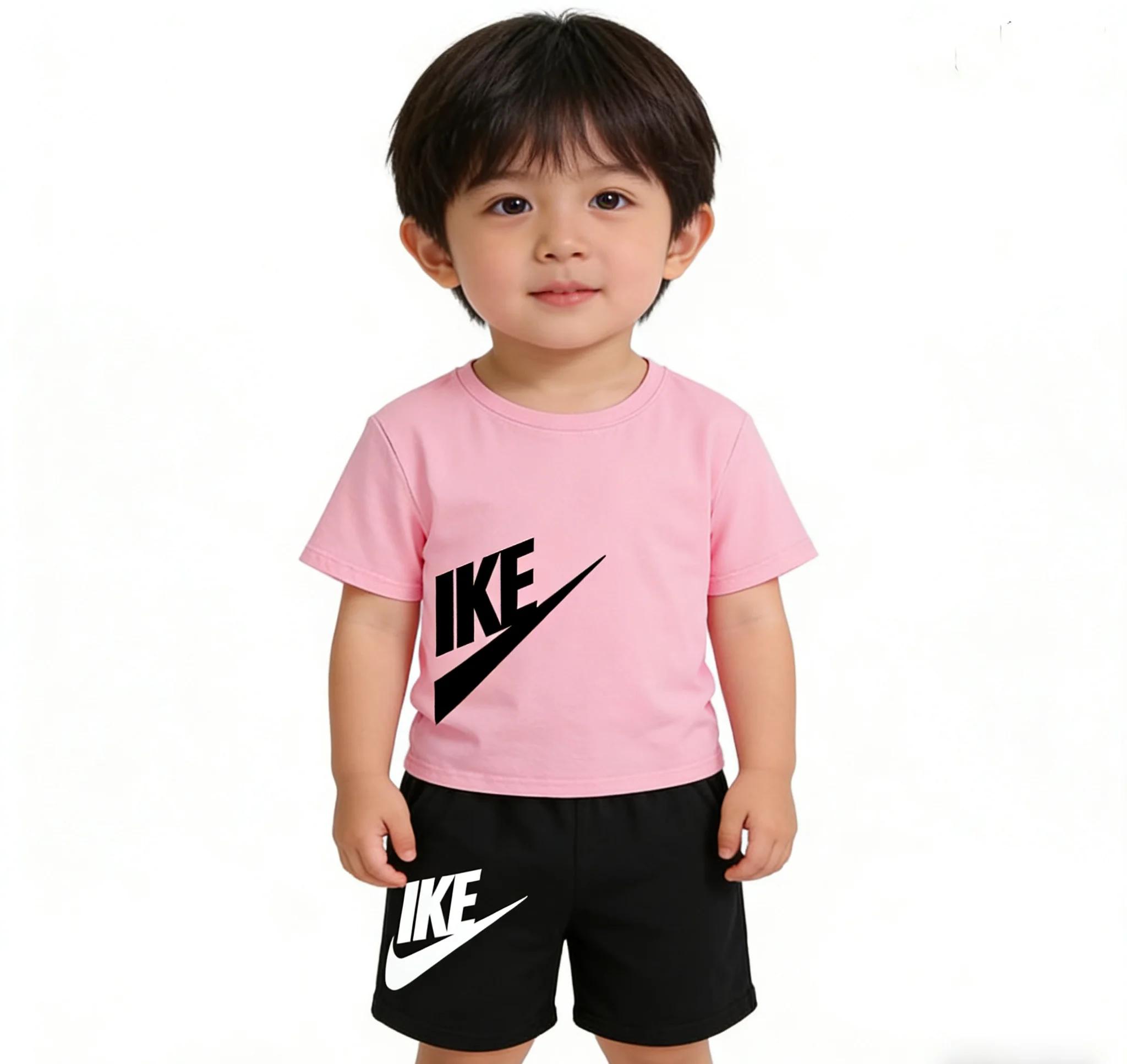 Ensemble T-shirt et short blancs pour enfants été 2026 - Nouveau design pour garçons et filles de 3