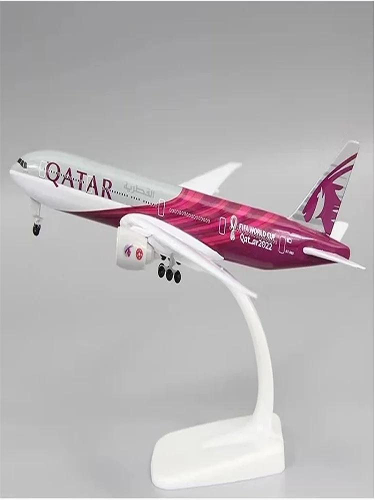 Air Qatar en alliage métallique, modèle d'avion moulé sous pression, roues d'avion lavables, engrena