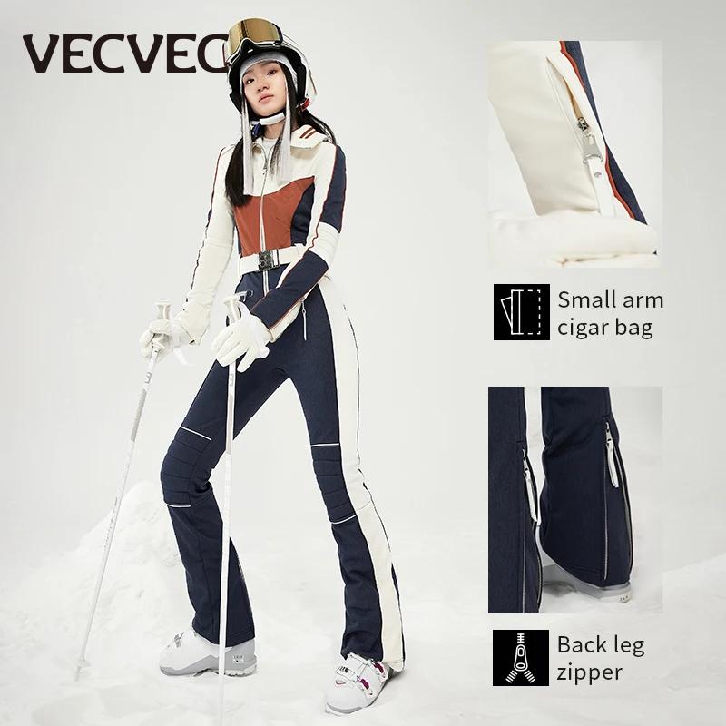 VECVEC – combinaison de Ski pour femme, vêtement respirant, coupe-vent, imperméable, bavoir, pour la
