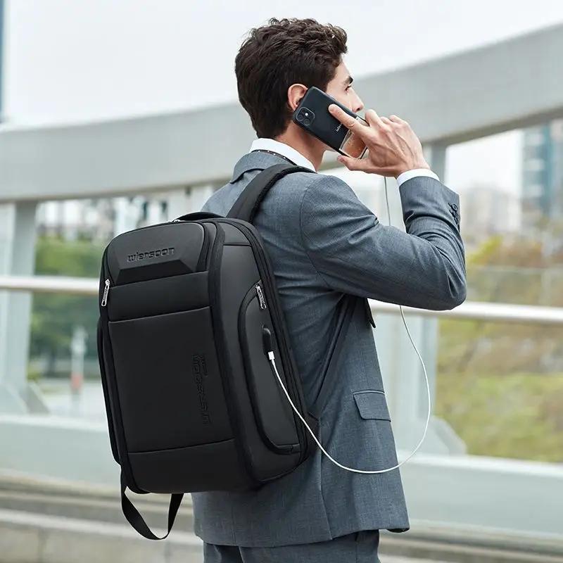 Wiersoon sac à dos d'affaires pour hommes sac à dos étanche grande capacité affaires multifonctionne