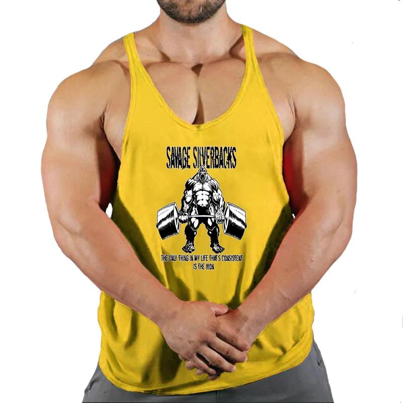Gilet de fitness en coton pour hommes, ample, sans manches, motif imprimé cool, sport et loisirs, co