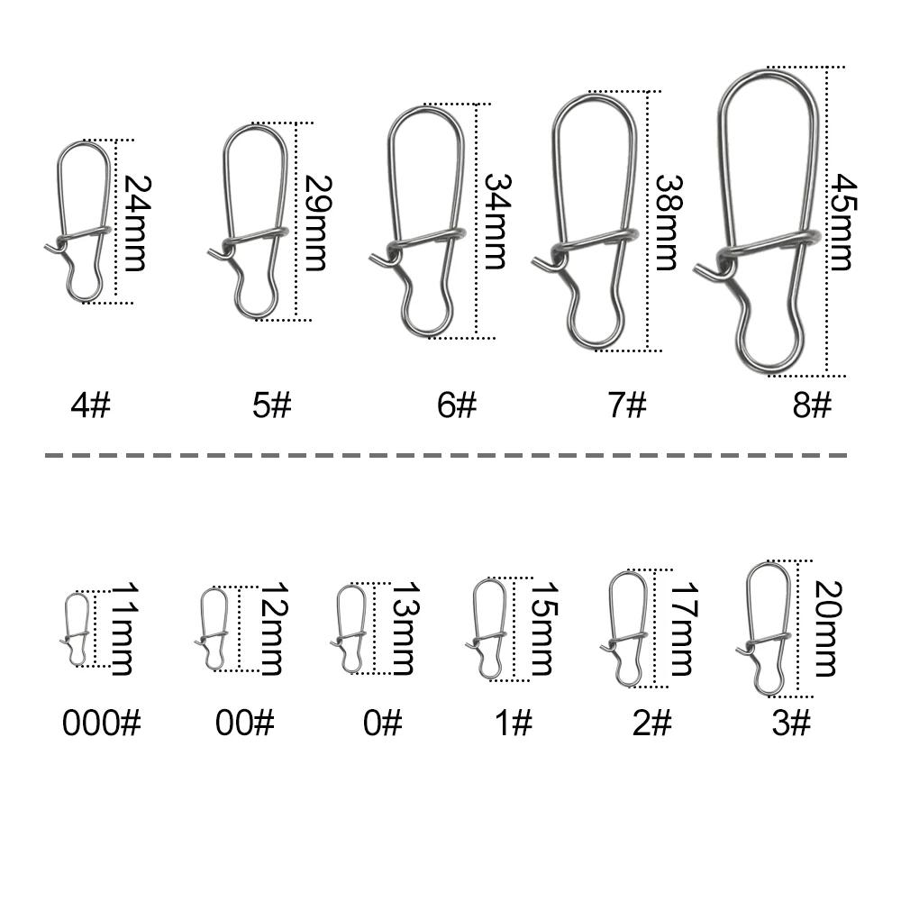 Crochets de connecteur pivotant de pêche, 50 pièces, mousquetons de verrouillage à Clip de ligne, ou