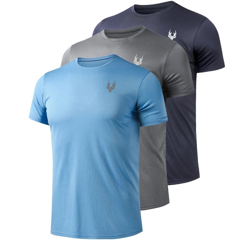 T-Shirt de course pour hommes, hauts de Sport d'été, maillot de Football, vêtements à séchage rapide