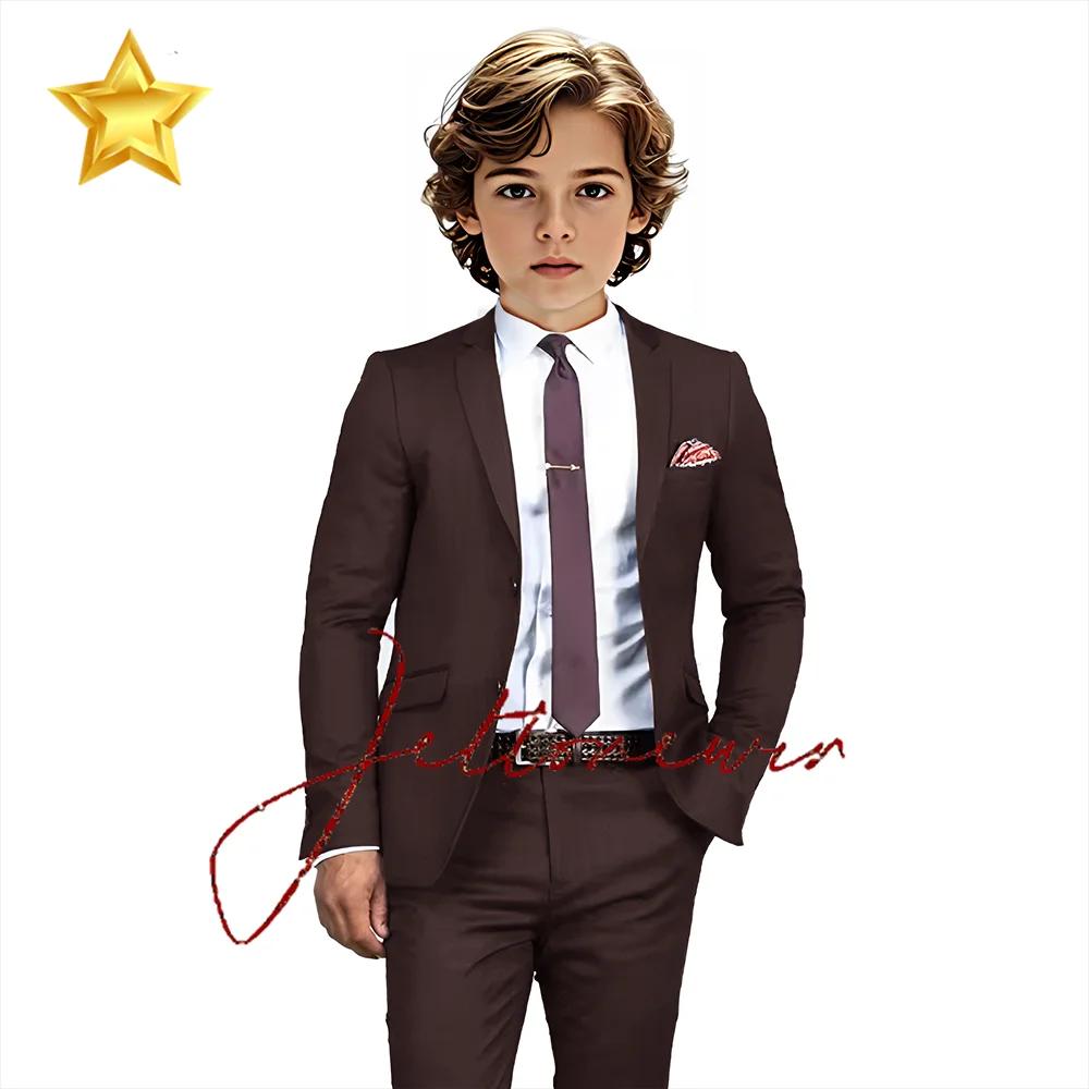 Costume élégant à simple boutonnage pour garçon, coupe formelle, personnalisé, décontracté, pour mar