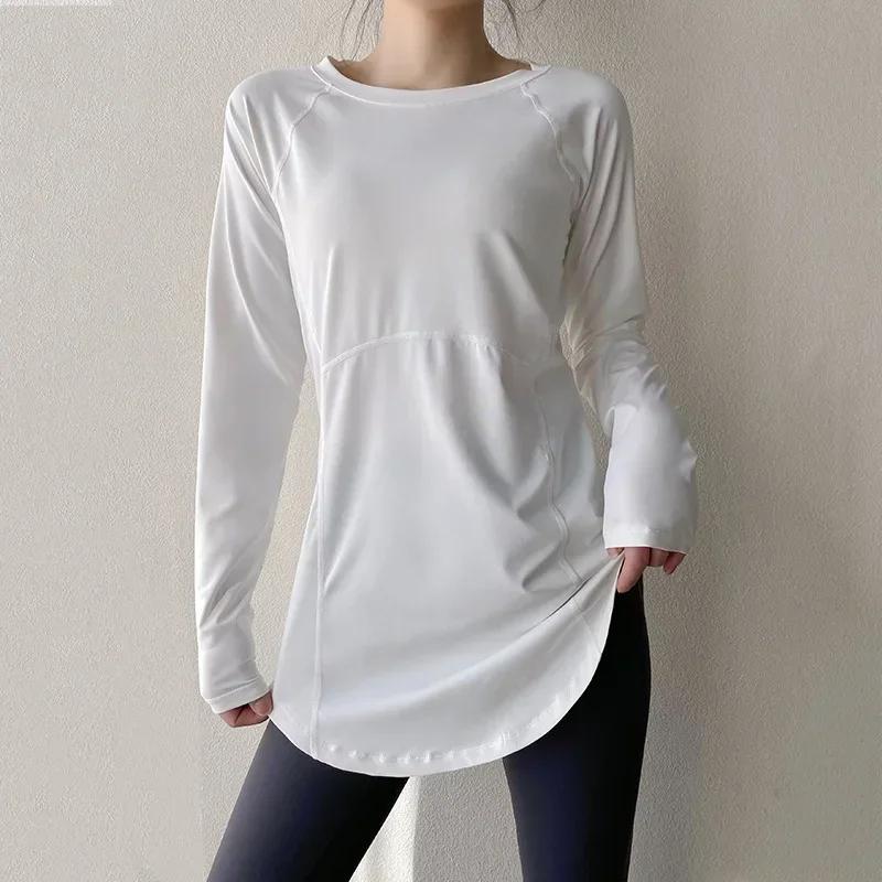 Vêtements de yoga à manches longues pour femmes, vêtements de sport pour femmes, chemisiers de cours