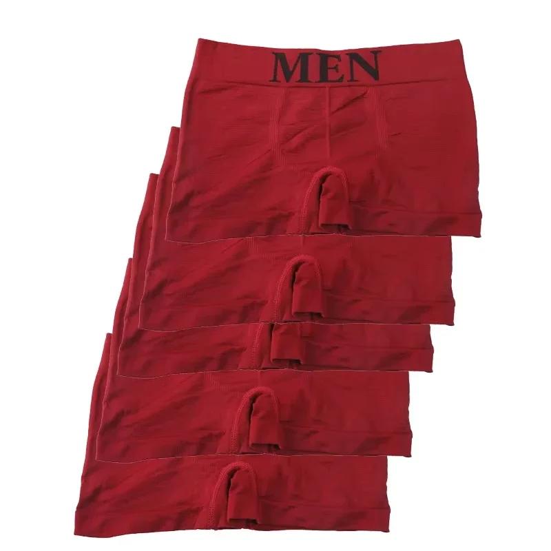 Boxer pour hommes, 5 pièces, sous-vêtements respirants à haute élasticité, short extensible en coton
