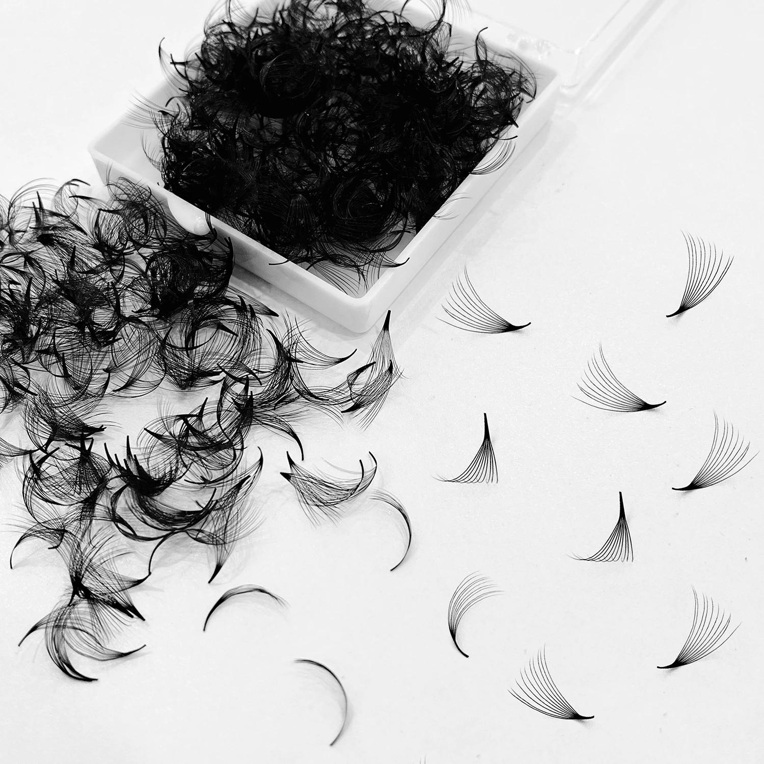 Abonnie 18mm Extensions de cils pré-faits en éventail à base pointue pour volume intense