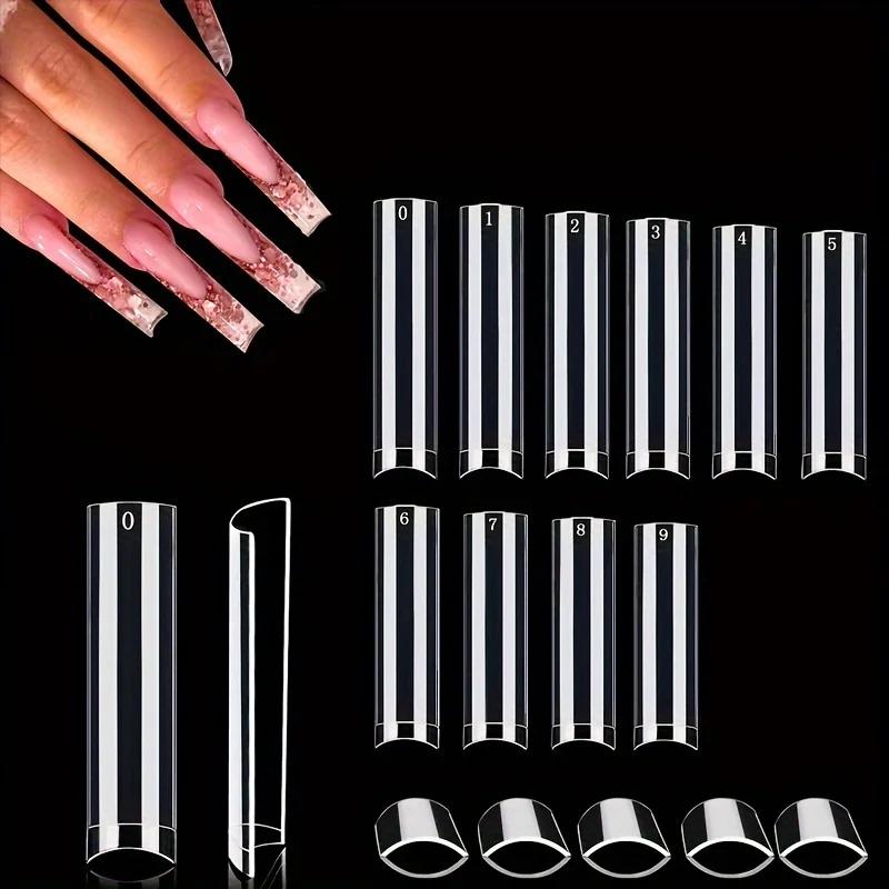 No C Curve Square Nail Tips-No C Curve Long Nail Tips-502Pcs No C Curve XXL carré droit faux ongles