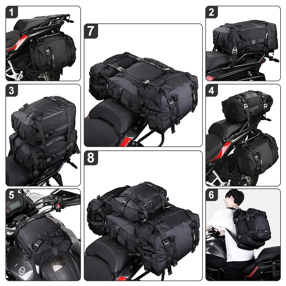 Rhinowalk Moto Siège Arrière Sac 10L Ou 20L Ou 30L Selle Étanche Côté Sac Bagages Pack Multifonction