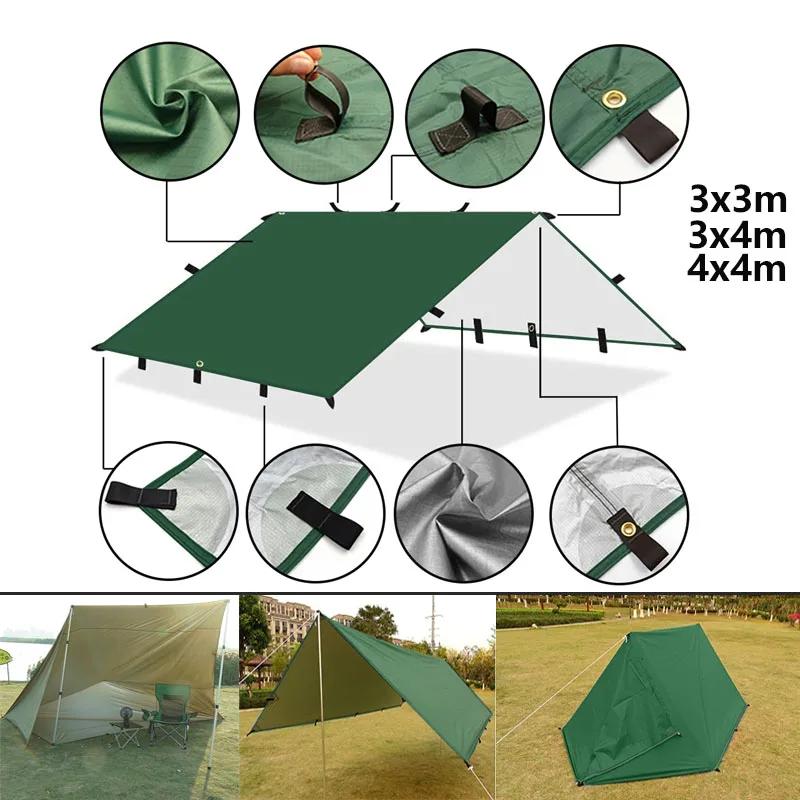 Tente de survie imperméable 4x4m avec 19 points de suspension pour camping et activités outdoor