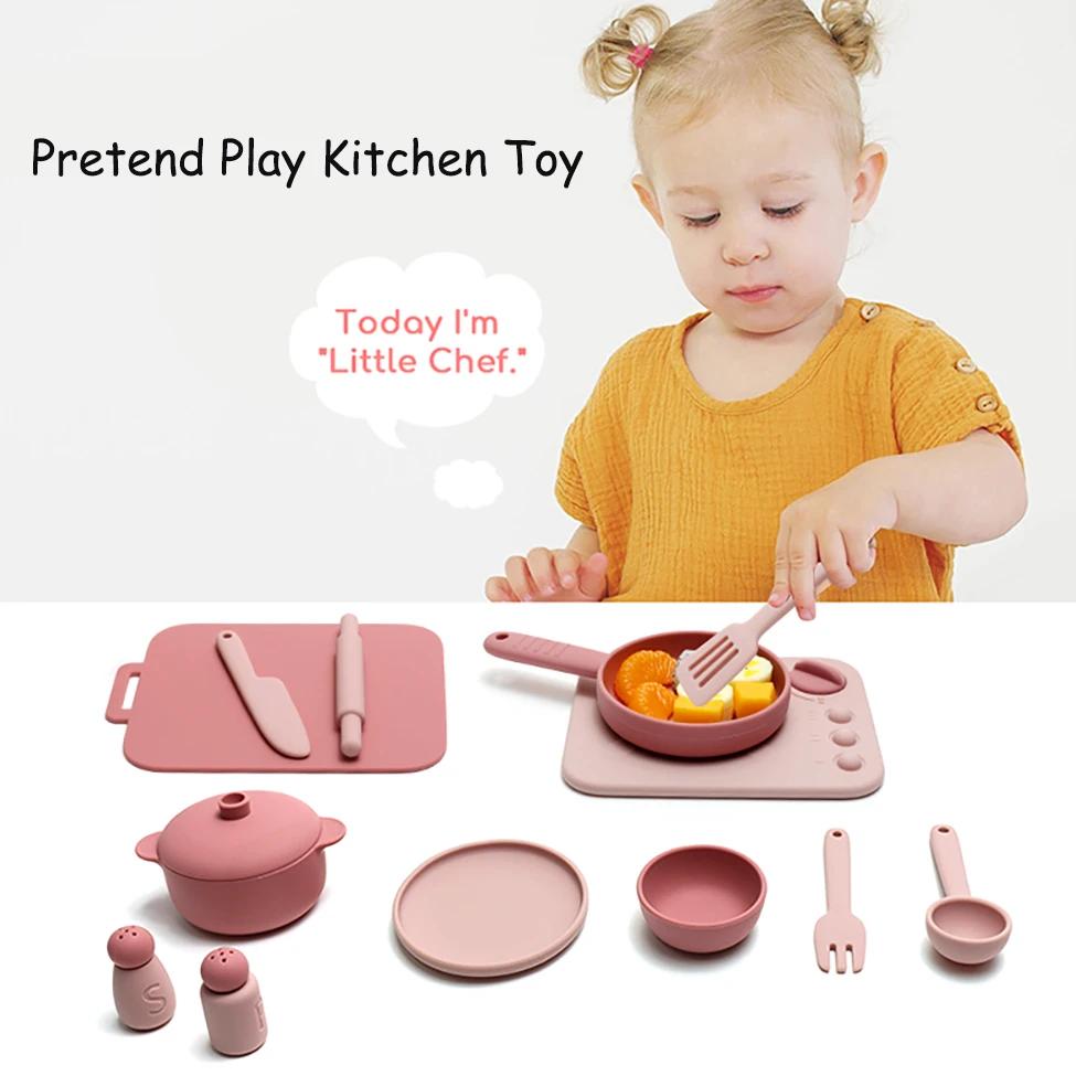 Jouets de cuisine pour enfants, ensemble de plats en Silicone de qualité alimentaire, Mini jouets de