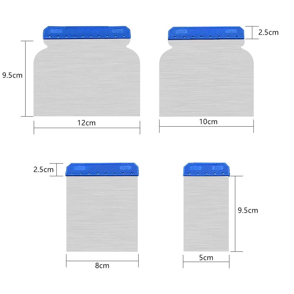 Lot de 4 outils de peinture sans manche, spatules à mastic, lames de nettoyage pour plâtre mural, ou