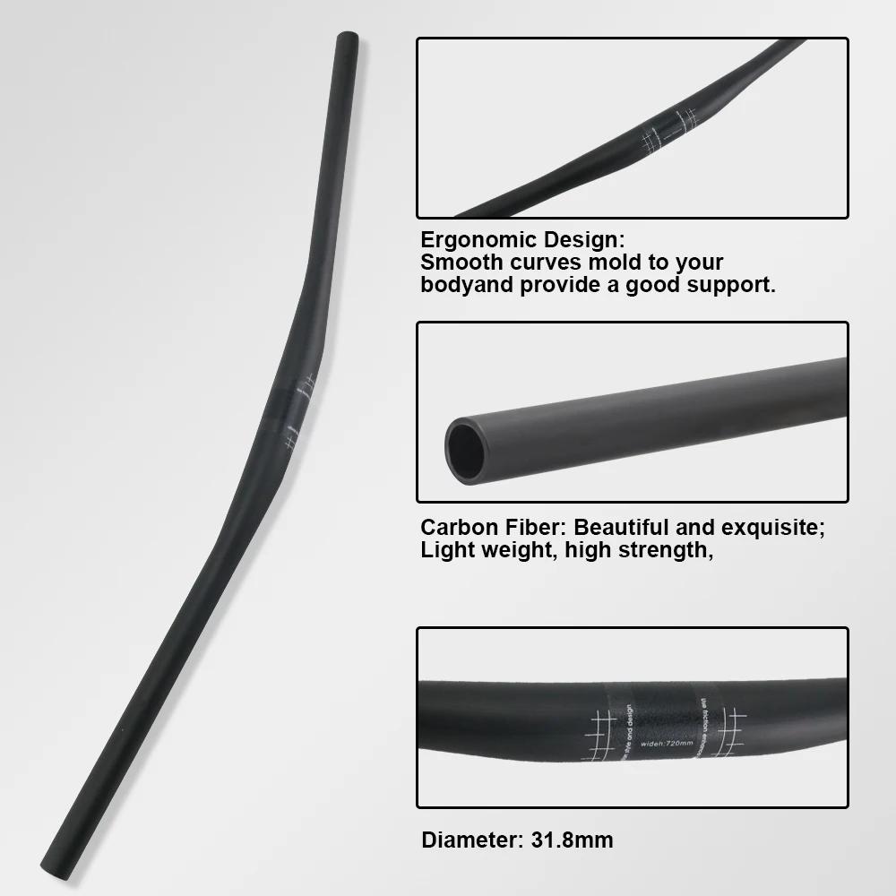 RXL SL 9-Guidon plat en carbone résistant pour VTT, guidon de vélo, accessoires de VTT, UD 256, 31.8