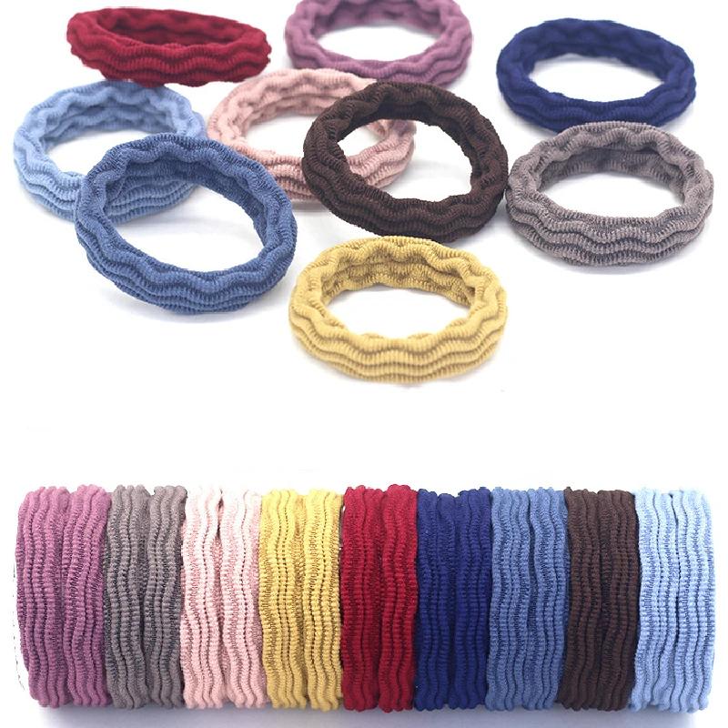 Corde à cheveux à haute élasticité, 20 pièces, motif Jacquard, anneau de cheveux, bandeau pour femme