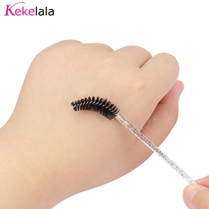 Brosses d'extension de cils avec récipient, 50 pièces/bouteille, baguettes de Mascara pour sourcils,
