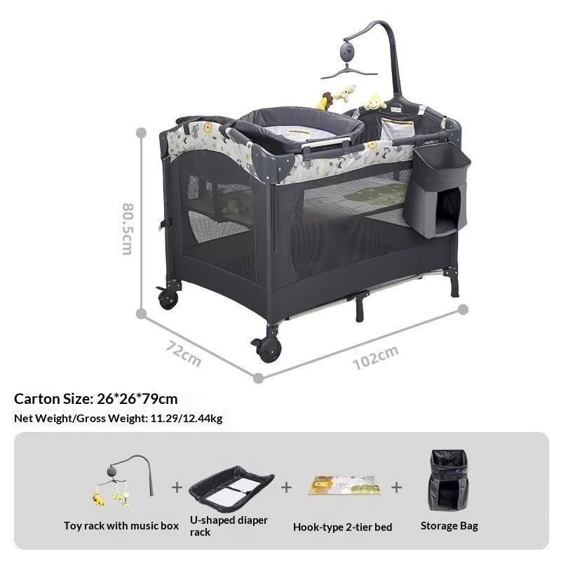 Lit bébé pliable multifonctionnel, lit mobile pour nourrisson, lit portable pour nouveau-né, lit d'a