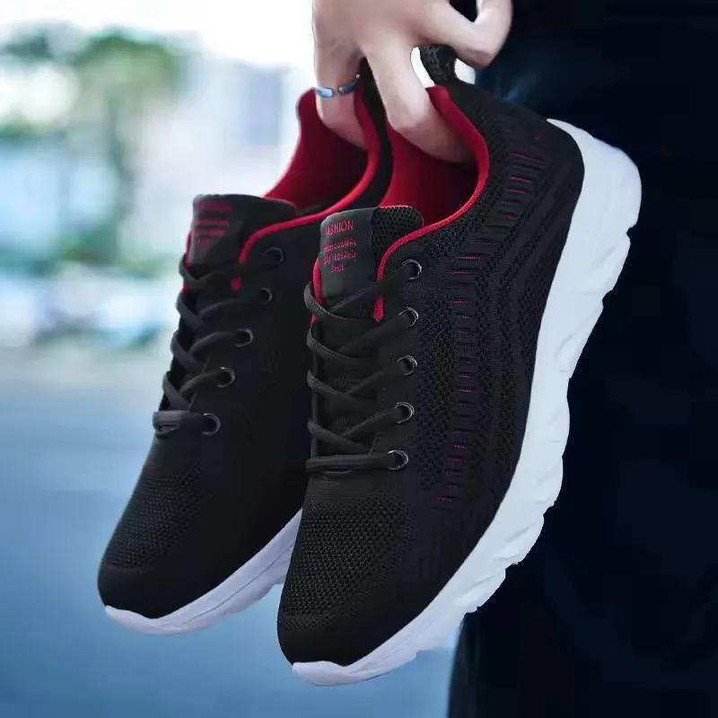 Chaussures sport homme maille respirante lacets baskets course jogging tennis marche taille 39-46