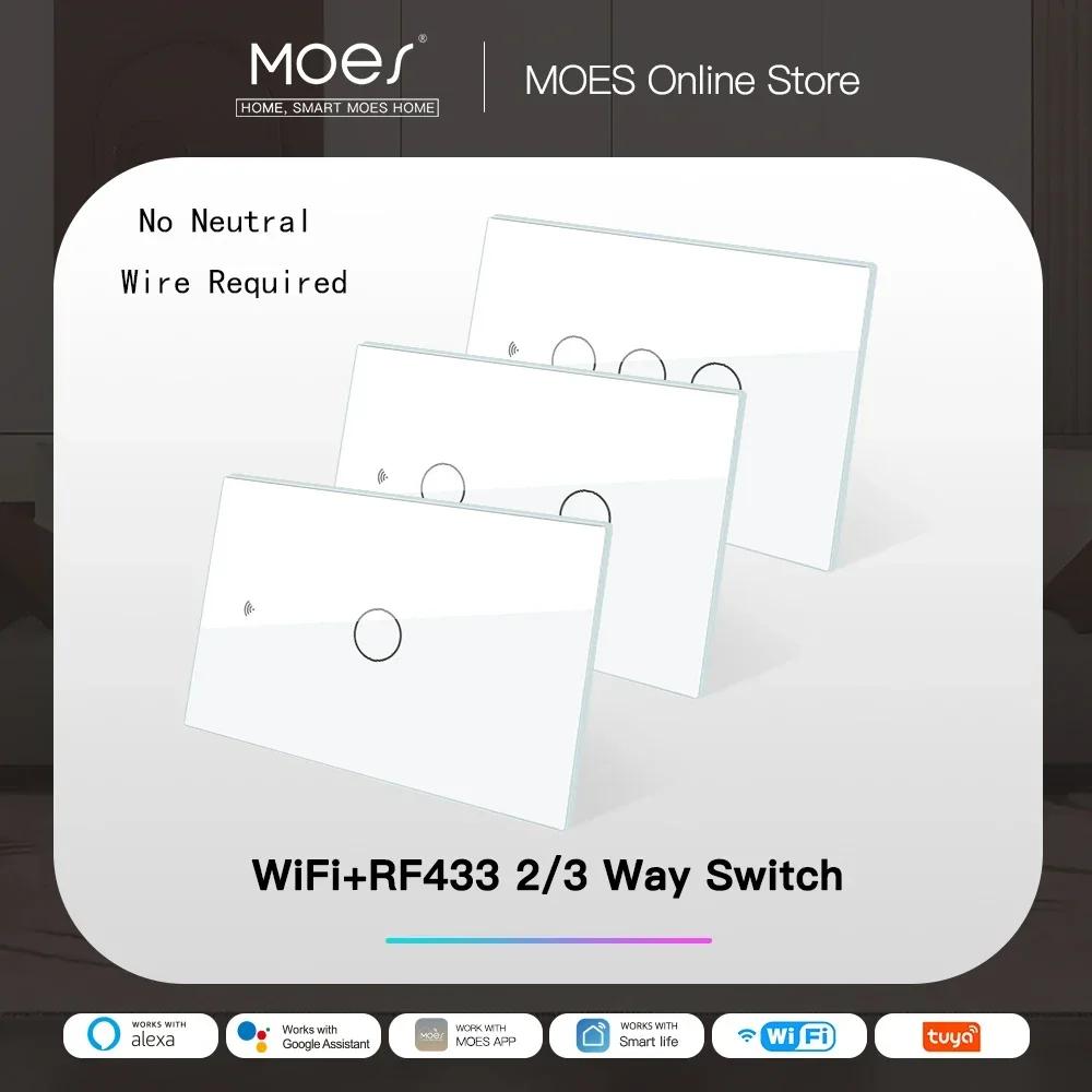 MOES-Joli d'éclairage intelligent WiFi, RF433, pas de fil d'al-melon, feu unique, vie intelligente,
