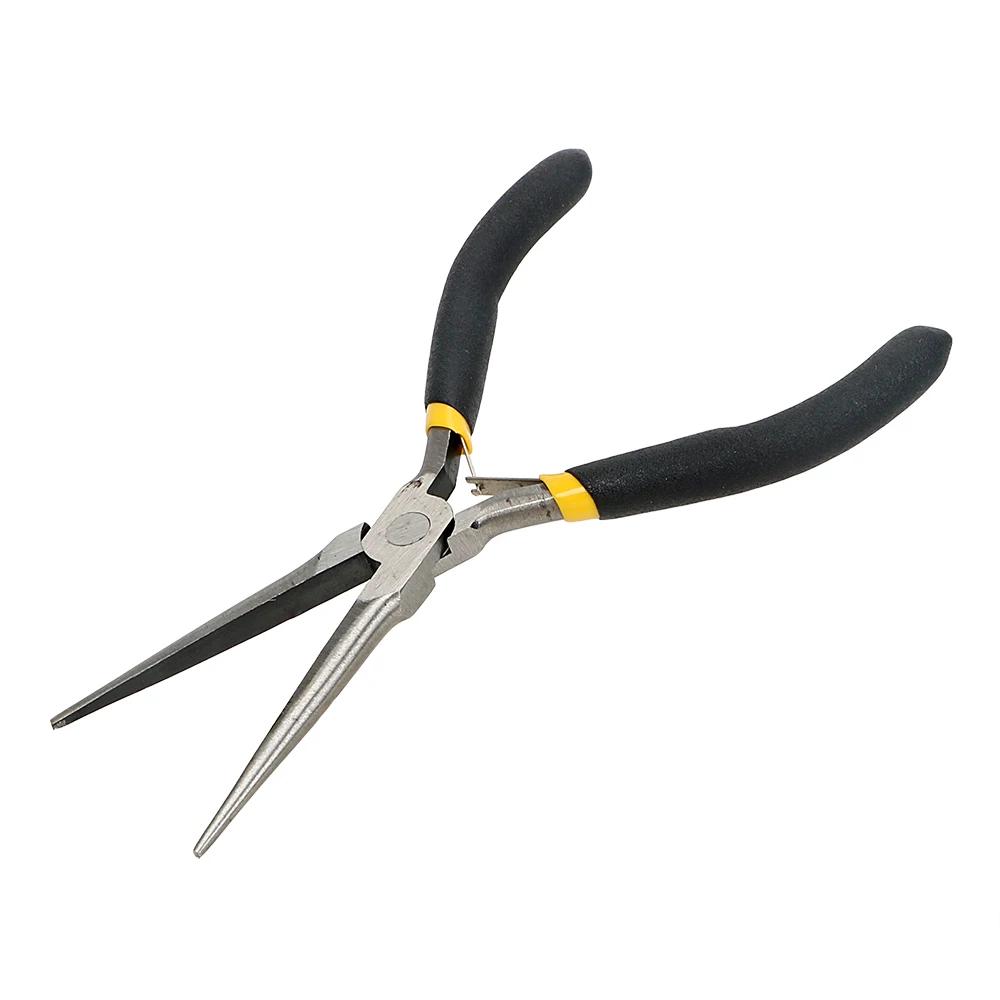 Pince à bec long 45 # Outils à main en acier, outils de réparation d'électricien, dénudage, coupe, s