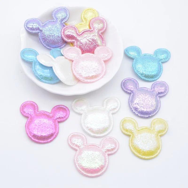 Tête de souris brillante, 50 pièces, 35x30mm, pour vêtements, chapeau, fournitures de couture, patch