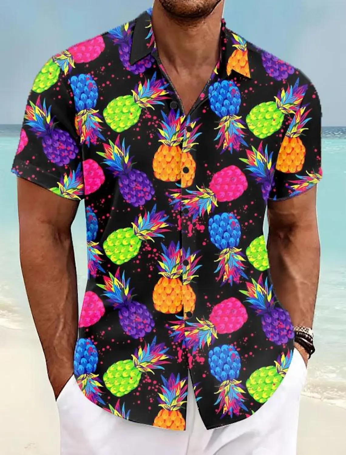 Chemise d'été Aloha pour hommes, ananas Tropical, décontractée, vacances, printemps, couverture, man