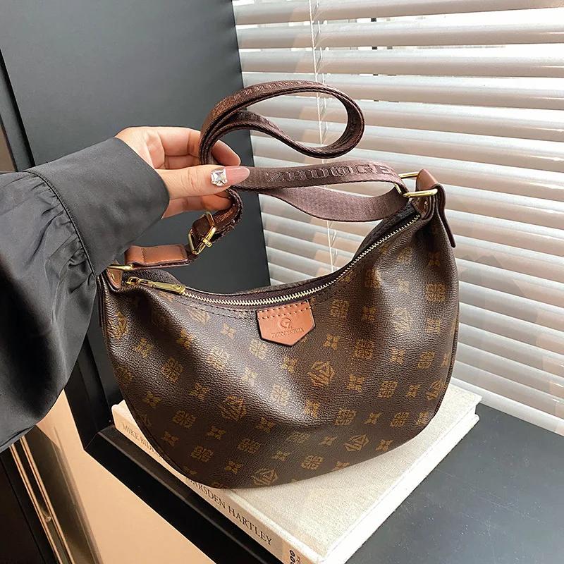Jiaozi – sac transfrontalier rétro bloc de couleur, nouvelle mode, sac croissant de grande capacité,