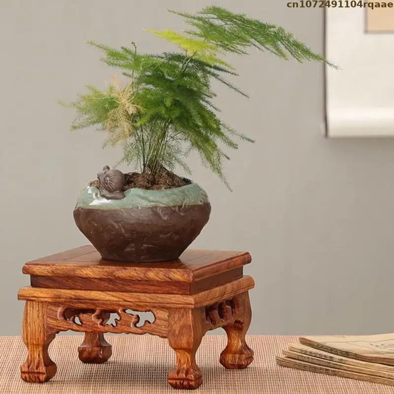 Pot de fleur debout avec socle en bois, étagère pour plantes bonsaï, table de tri, tour à bûches, éc