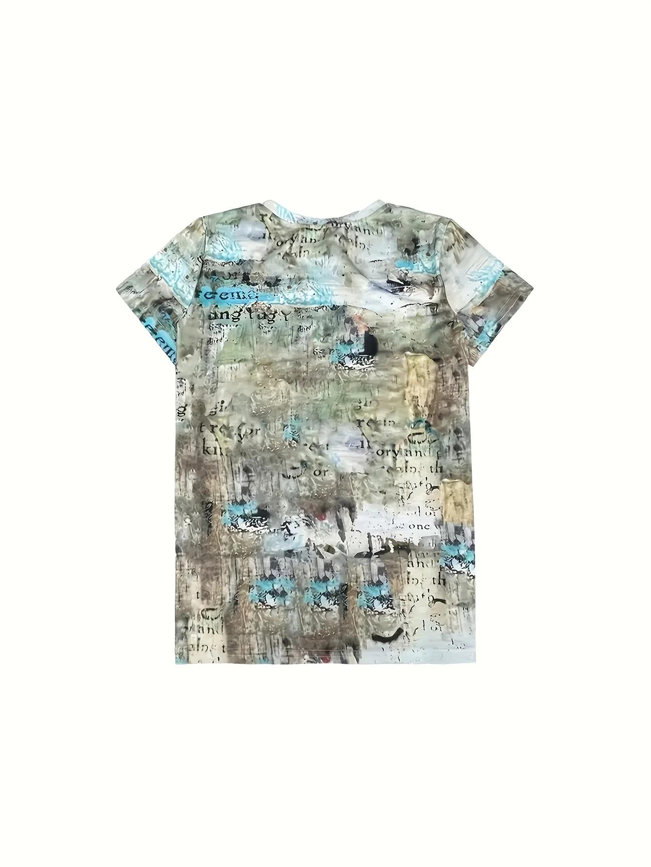 T-shirt vintage pour femme - Imprimé « Foi, Espérance, Amour » et motif cœur, design rustique et ins