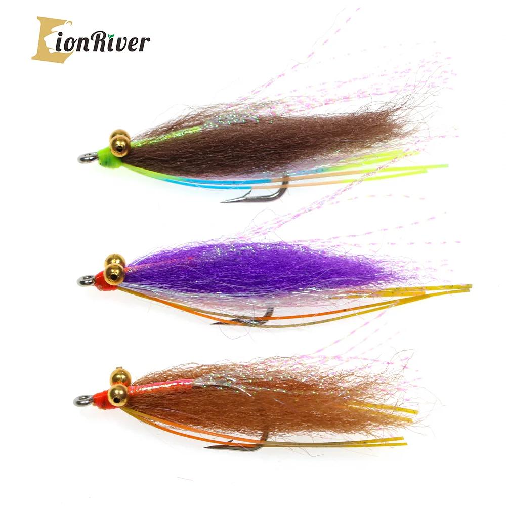LIONRIVER fou Charlie mouche crochet en acier au carbone coulant rapide pêche mouches bar truite eau
