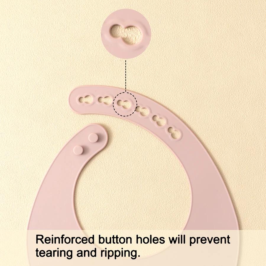 2 pièces enfant en bas âge Silicone plaque de poitrine bébé bavoir imperméable couleur unie infantil