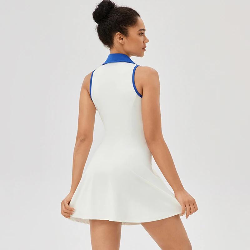 Robe tennis revers femme - Jupe course golf respirante séchage rapide vêtement yoga été
