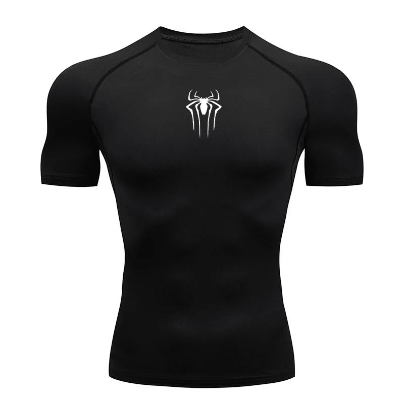 T-shirt compression homme manches courtes 2024 - Sport, fitness, running - Élastique séchage rapide