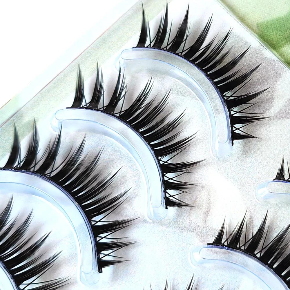 5 paires de faux cils de maquillage épais Fasle cils longs naturels épais Extension de cils usage qu