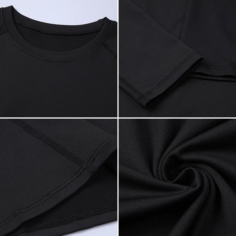 Haut de course à compression pour hommes, chemise à manches longues, vêtements de sport pour hommes,