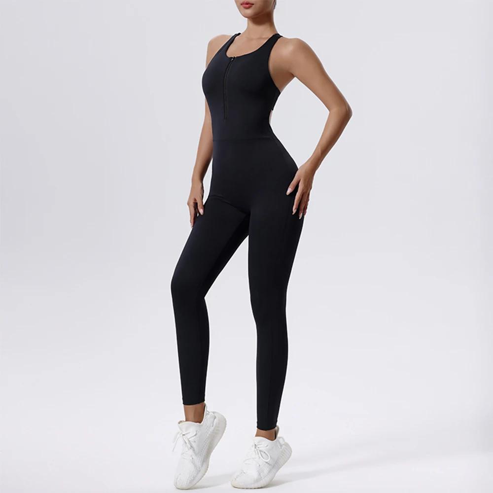 Combinaison de yoga dos nu sexy pour femmes, combinaisons de batterie d'entraînement sportif, barbot